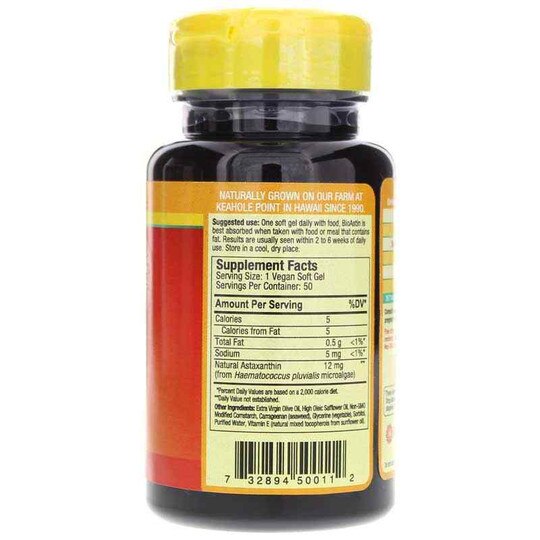 BioAstin Vegan 12 Mg Hawaiian Astaxanthin, NXH